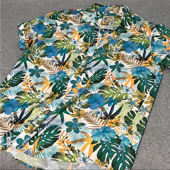 Alex Vando Mens Hawaiian Shirt Size XL Camp Tropical Floral Summer Vacation - Picture 8 of 8